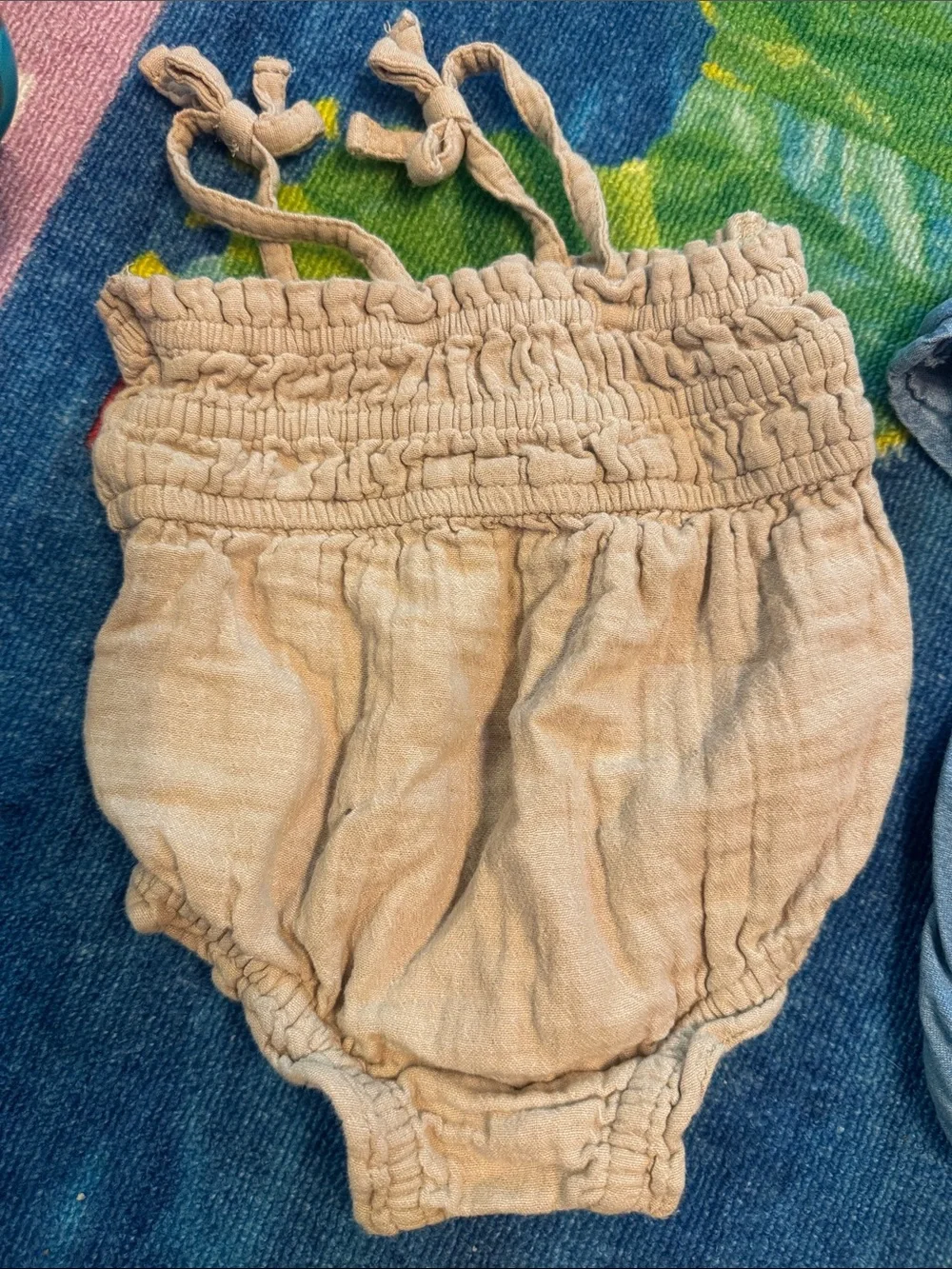 Old Navy Pink and Blue Ruffle Dress & Bloomers Set